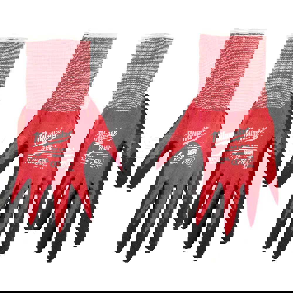 Cut & Puncture-Resistant Gloves: Size 2X-Large, ANSI Cut A1, ANSI Puncture 1, Nitrile, Series 48-22